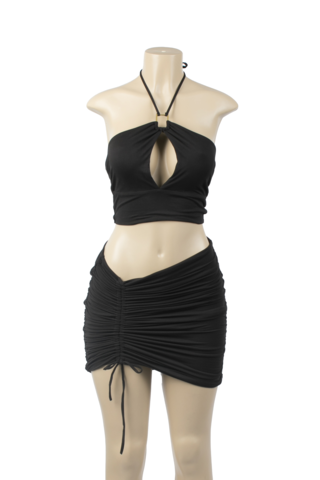 BLACK 2PC SKIRT SET